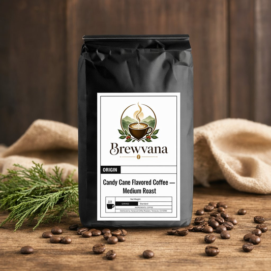 Candy Cane Flavored Coffee — Medium Roast - Brewvana specialty coffee and tea