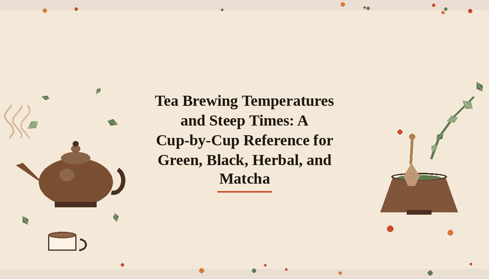 Tea Brewing Temperatures and Steep Times: A Cup-by-Cup Reference for Green, Black, Herbal, and Matcha - Brewvana