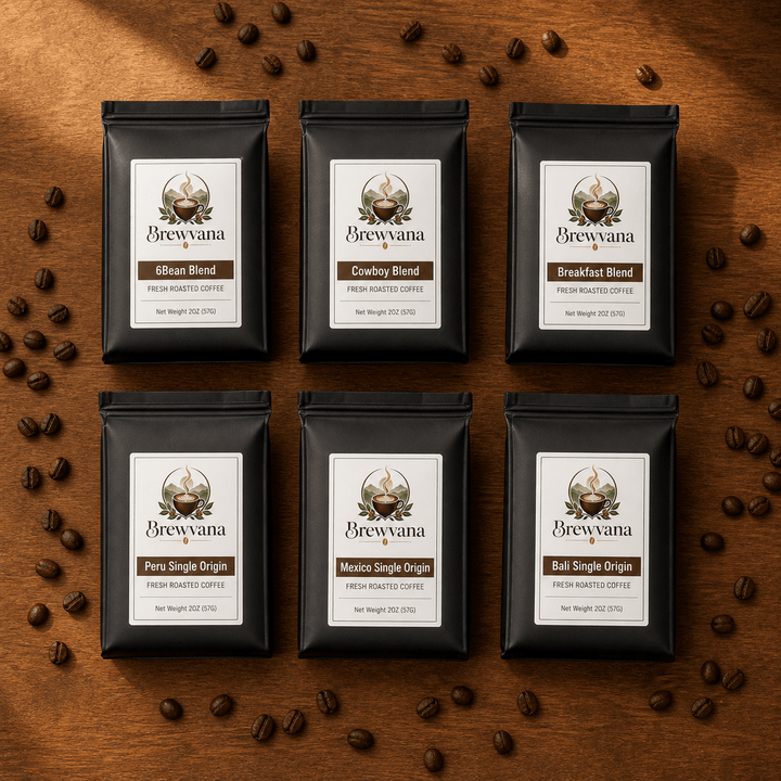 6 Coffee Roast Sample Pack - Brewvana
