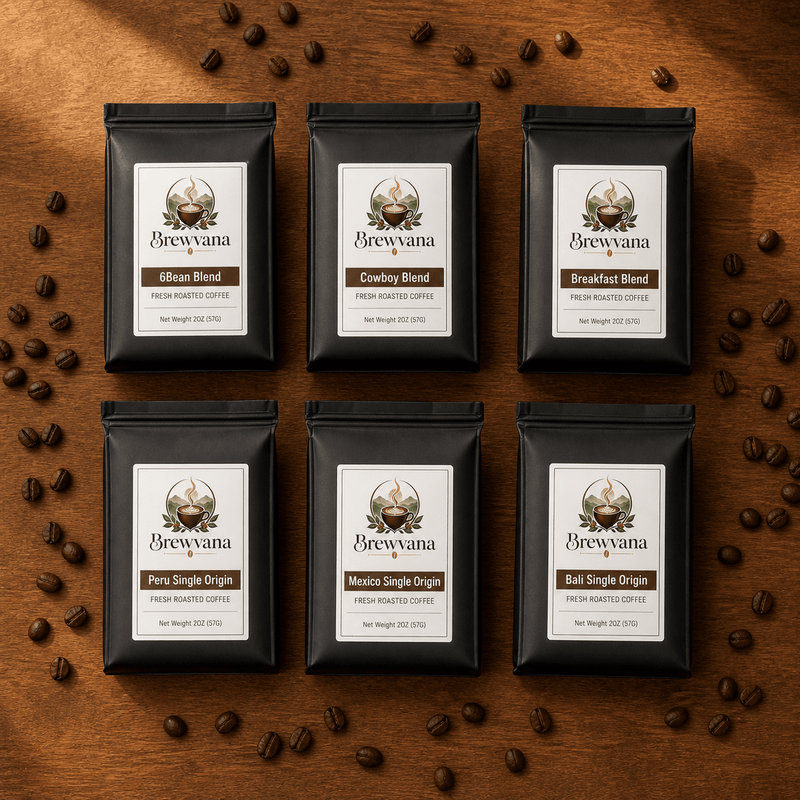 6 Coffee Roast Sample Pack - Brewvana