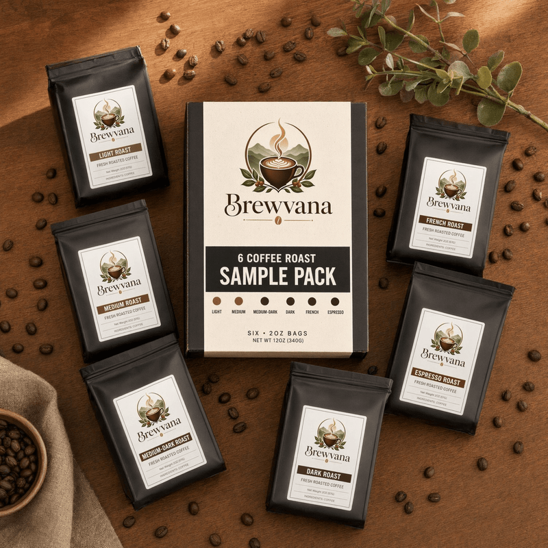 6 Coffee Roast Sample Pack - Brewvana