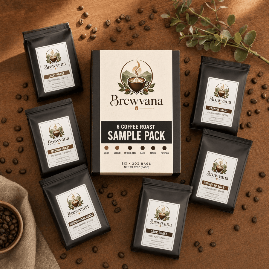 6 Coffee Roast Sample Pack - Brewvana