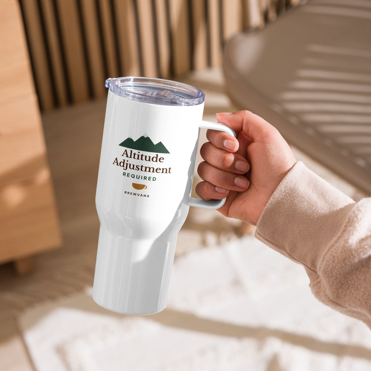 Altitude Adjustment Travel Mug with Handle - Brewvana