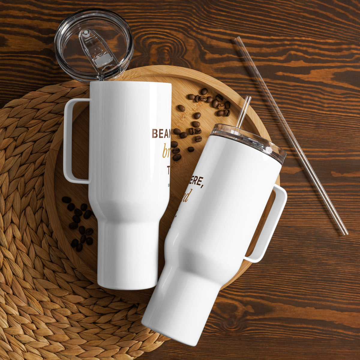 Bean There, Brewed That Travel Mug with Handle - Brewvana
