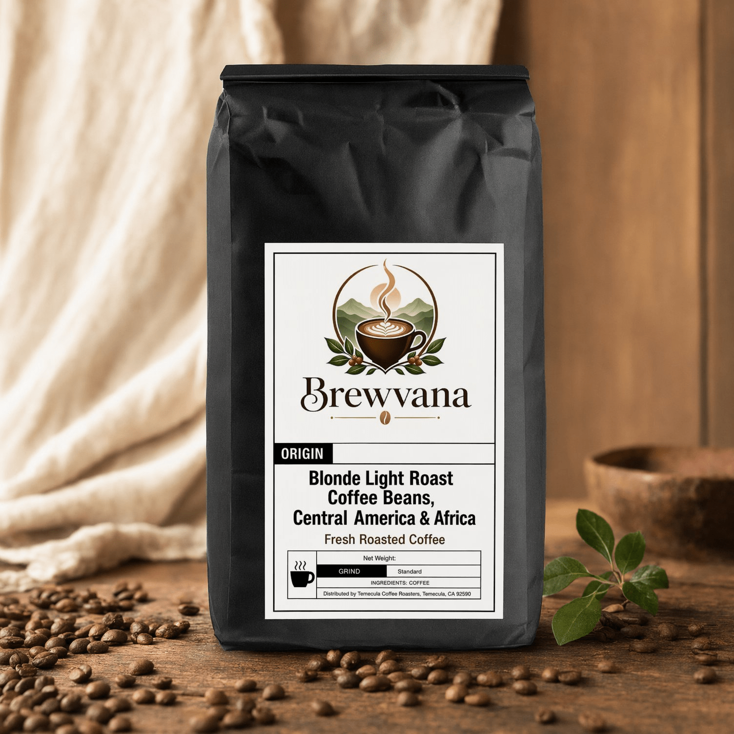 Blonde Light Roast Coffee Beans, Central America & Africa - Brewvana
