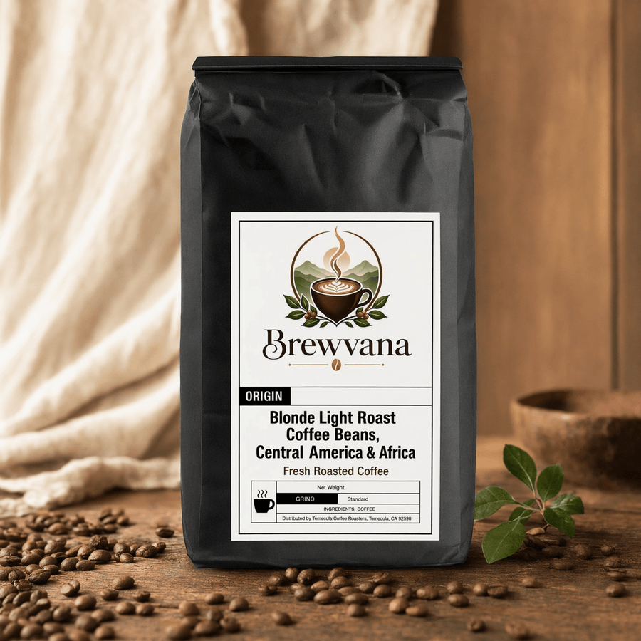 Blonde Light Roast Coffee Beans, Central America & Africa - Brewvana