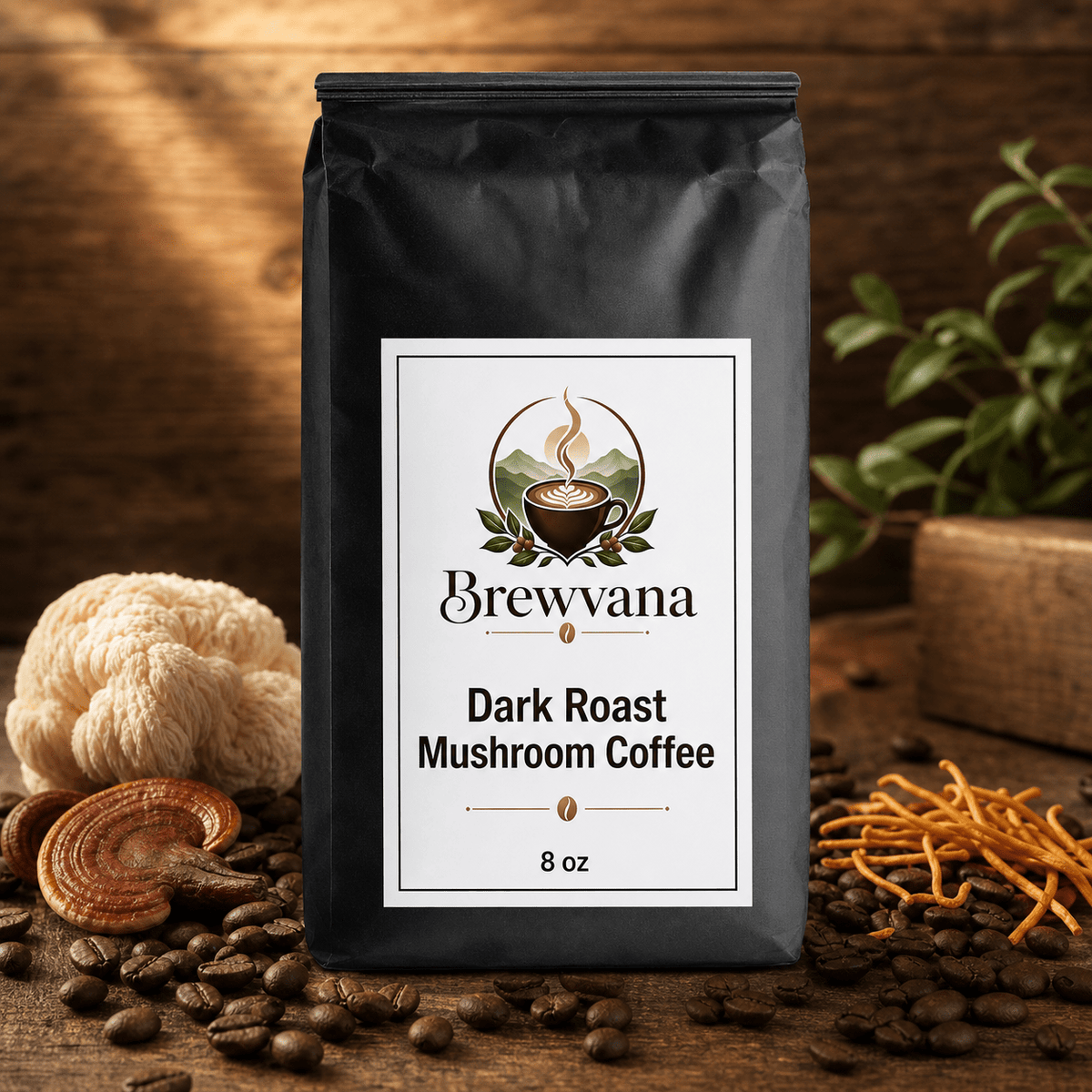 Dark Roast Mushroom Coffee - Brewvana