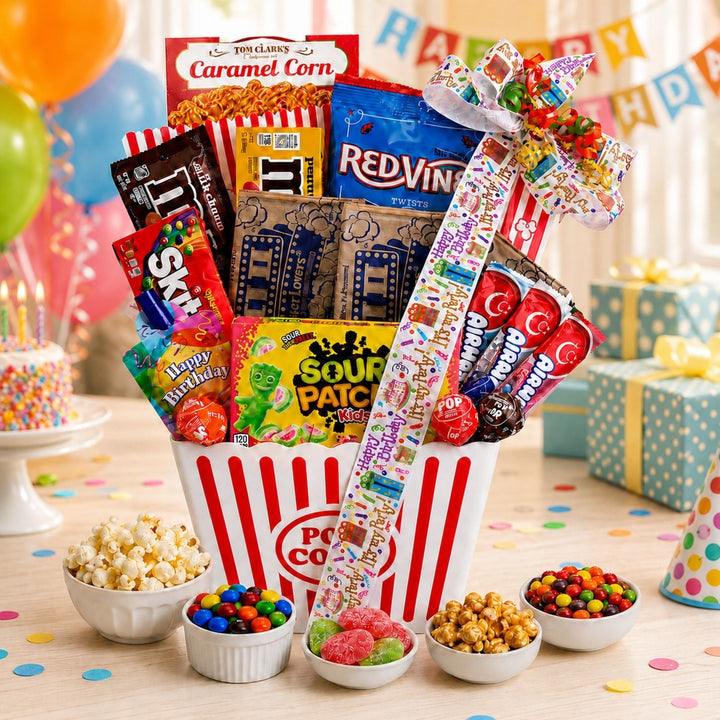 Happy Birthday Movie Night Gift Basket - Brewvana