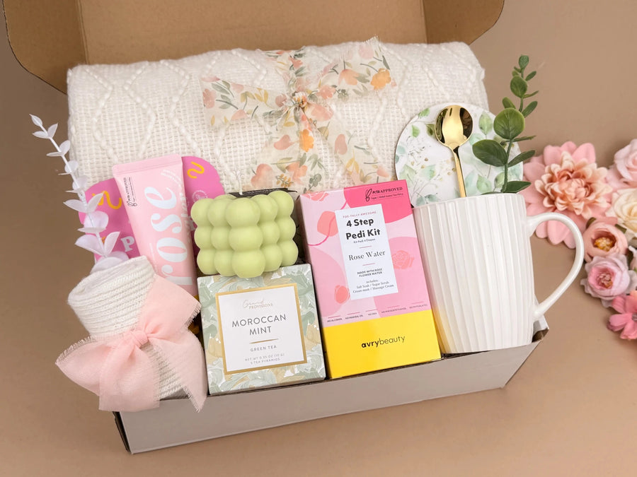 Luxury Gift Boxes for Women – Deluxe Spa, Blanket & Tea Set - Brewvana