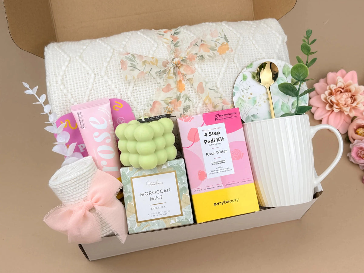 Luxury Gift Boxes for Women – Deluxe Spa, Blanket & Tea Set - Brewvana
