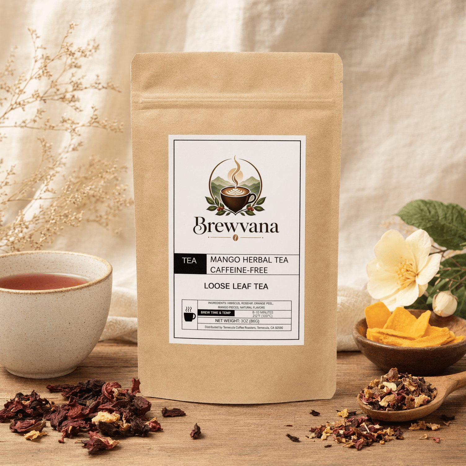 Mango Herbal Tea Caffeine-Free - Brewvana
