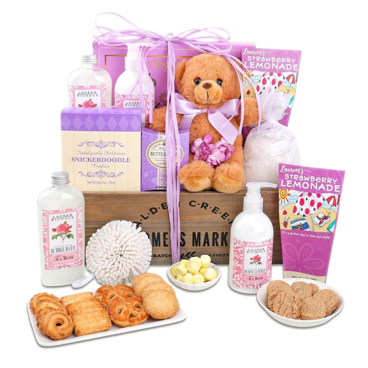 Pampered Rose Spa Gift Basket - Brewvana