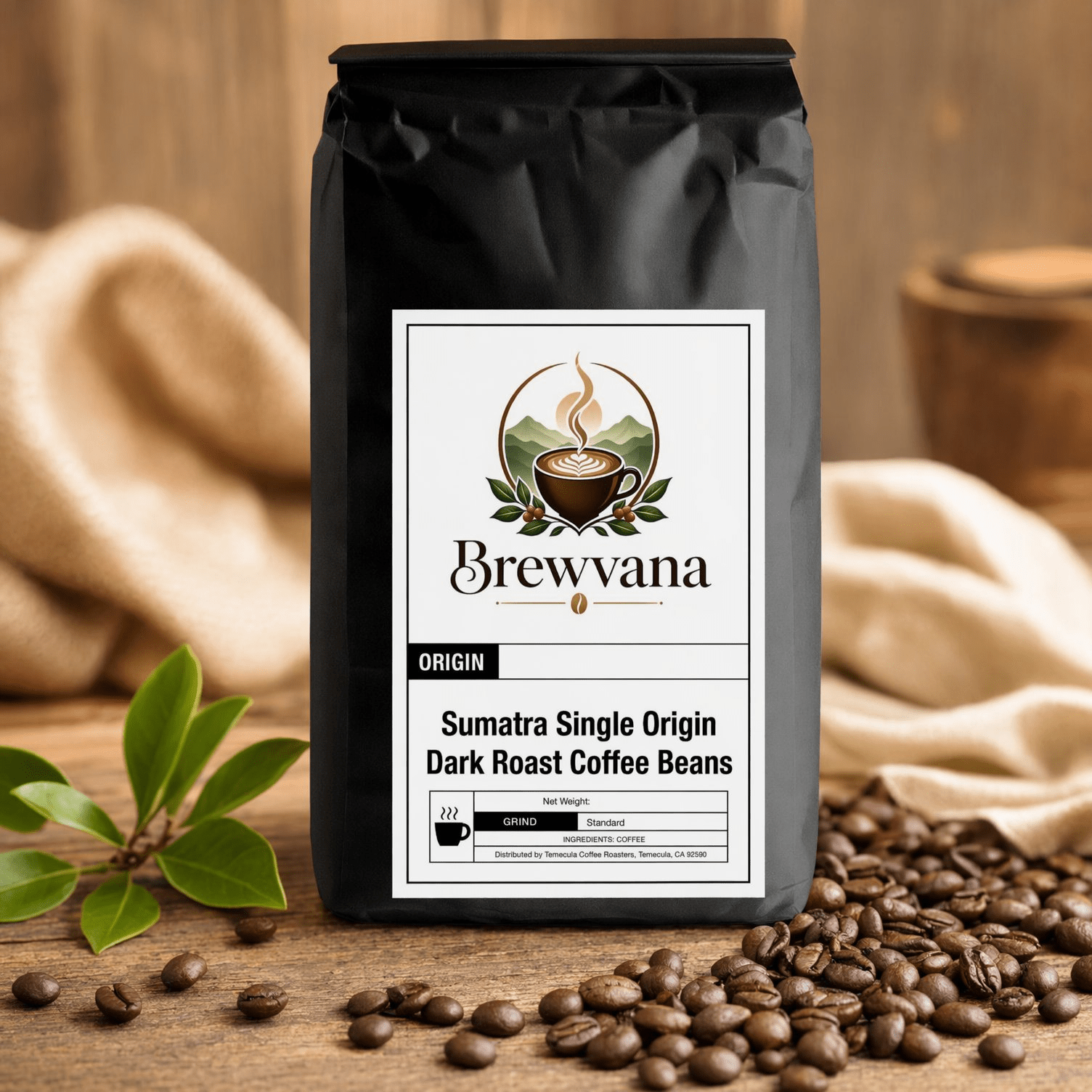 Sumatra Single Origin Dark Roast Coffee Beans - Brewvana